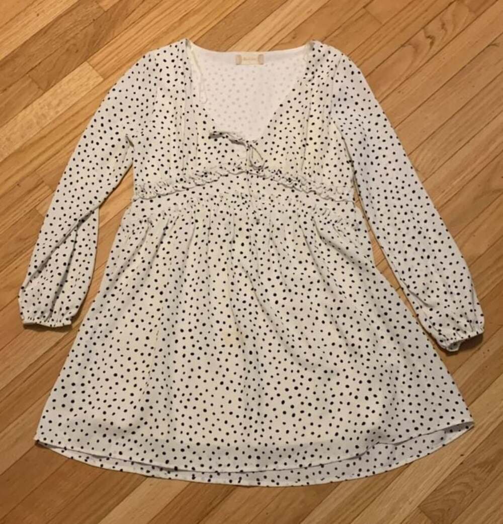 Altard State Polka Dot Long Sleeve Mini Dress Size S
